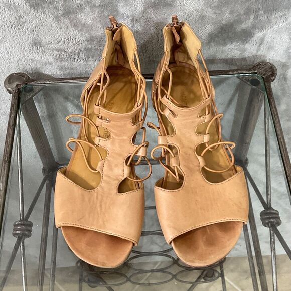 L'Amour-Des-Pieds  Demi Sandals women’s Size 8.5 Leather Strappy gladiator zip - Picture 7 of 11